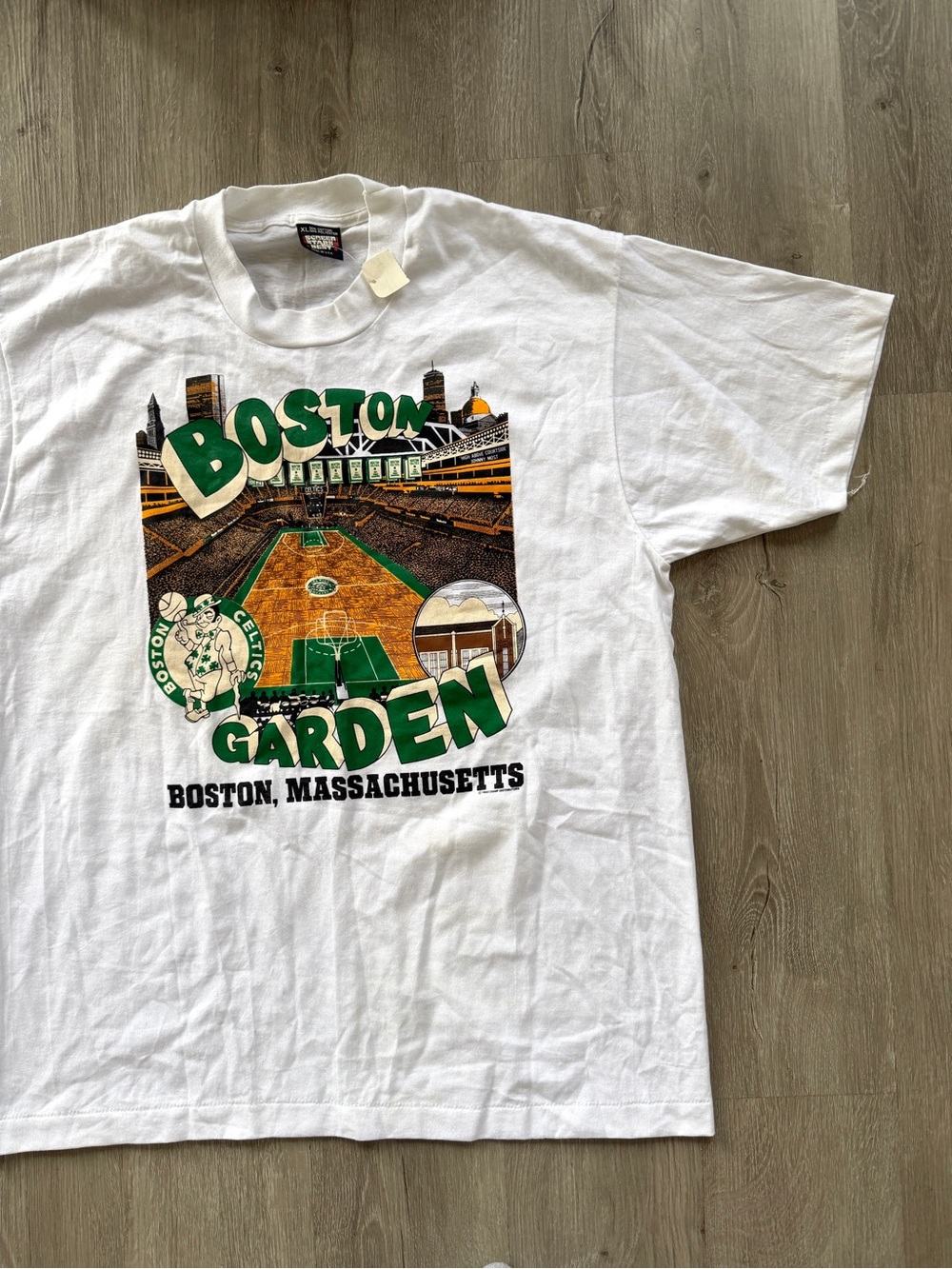 Vtg ‘88 NBA XL Boston Celtics Boston Garden T-Shirt Single Stitch USA